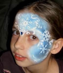 snowflake princess face paint design