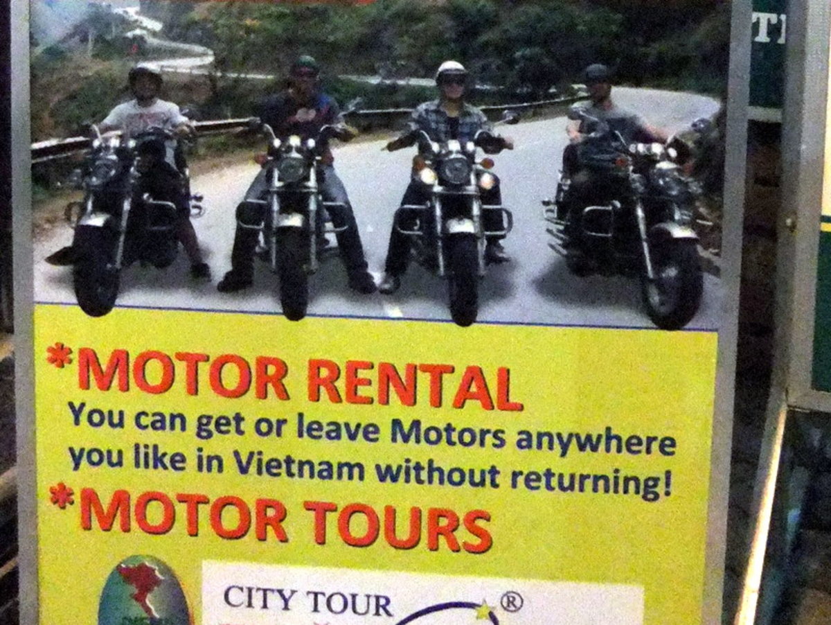 Easy rider, Vietnam style. Is this a funny and humorous signage?