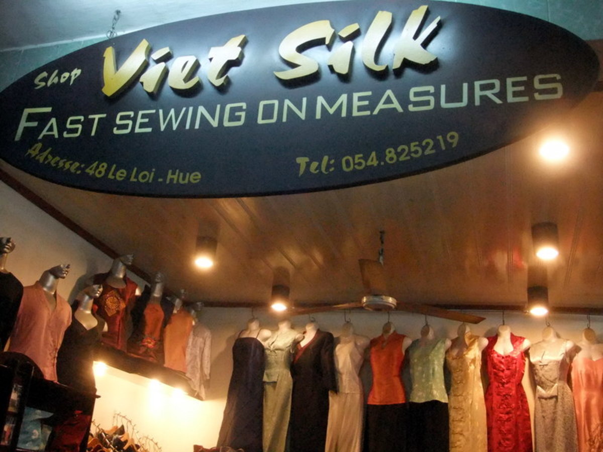 Tailoring is big business in Vietnam. Another poor translation that turned into a funny signange