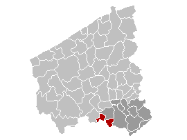 Map location of Menen, West Flanders