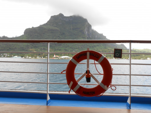 Moorea from the promenade deck of the Sapphire Princess cruise ship.