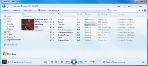 Windows Media Player can RIP CDs in minutes
