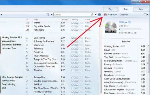 Once you have your music, Click "Start Burn"