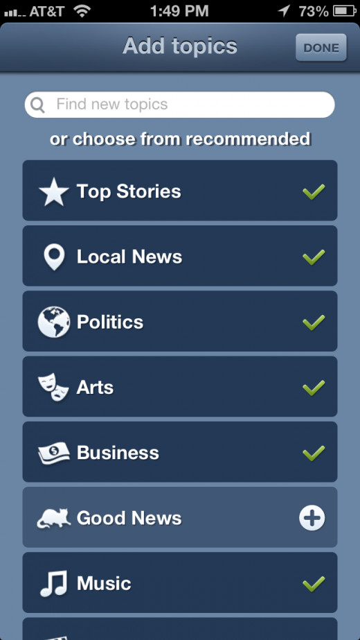 Screenshot from News360 app