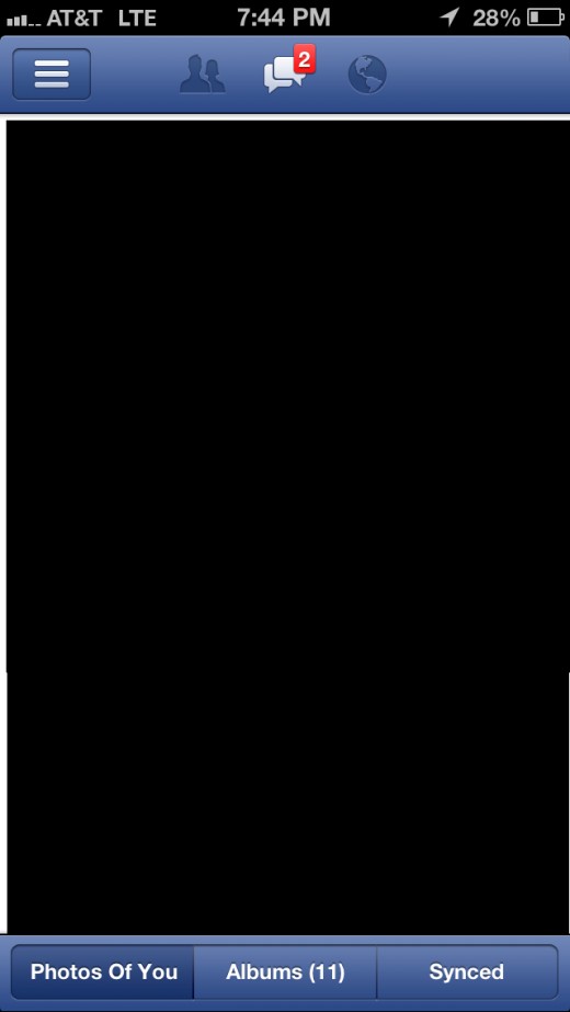 Tap "Synced" at the bottom of the Photos screen.