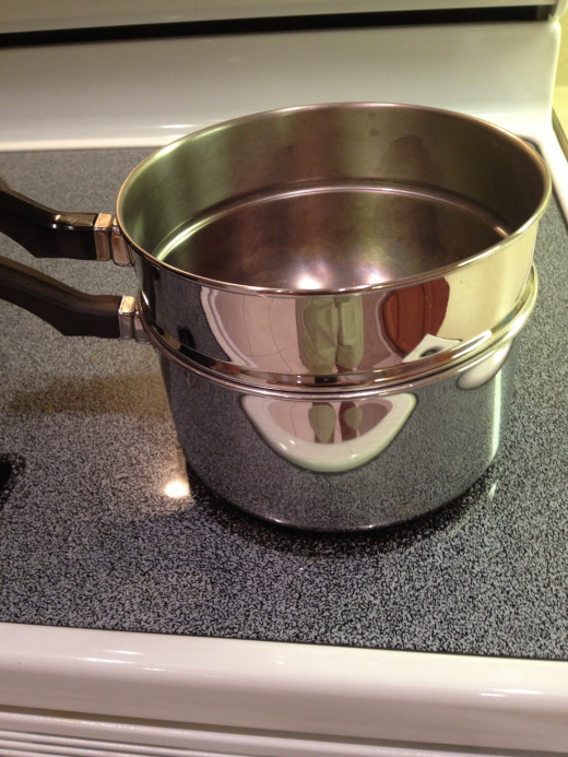 We used a double boiler to heat the butter, milk and vanilla for the cream filling.