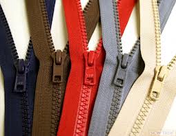 Separating zippers are available in many lengths, metal, plastic, wide and narrow.