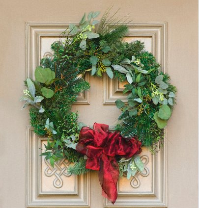Make a large wreath bow for your door.