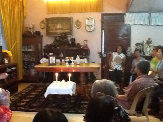 Our dining room converted into make shift altar