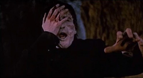 A screenshot from the 1958 movie, "Revenge of Frankenstein."