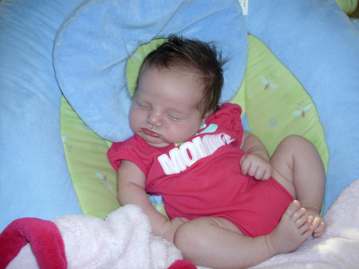 She liked to sleep in this. It kept her from spitting up a lot.