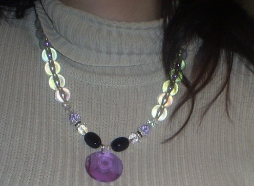 Here is the pretty necklace I made with a few odds and ends. I love the way these crystal acrylic beads catch the light. Here is the pretty necklace I made with a few odds and ends. I love the way these crystal acrylic beads catch the light.
