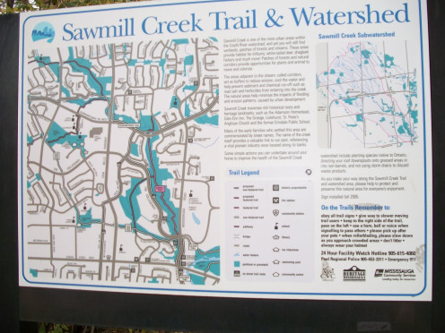 Interpretative panel with map, Sawmill Valley Trail, Mississauga