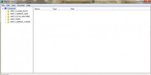 When asked for access click yes and registry editor will open up