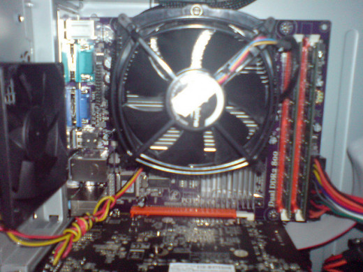 Fan and Heat Sink over the CPU