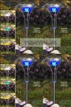 TEKTRUM TWO-IN-ONE STAINLESS STEEL COLOR CHANGING SOLAR LIGHTS