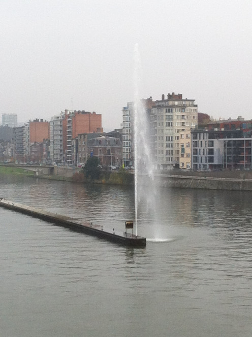 Fountain, seen from Fragnée Bridge, Liège