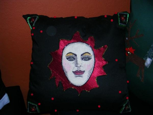 Flower Face Pillow by Rosana Modugno