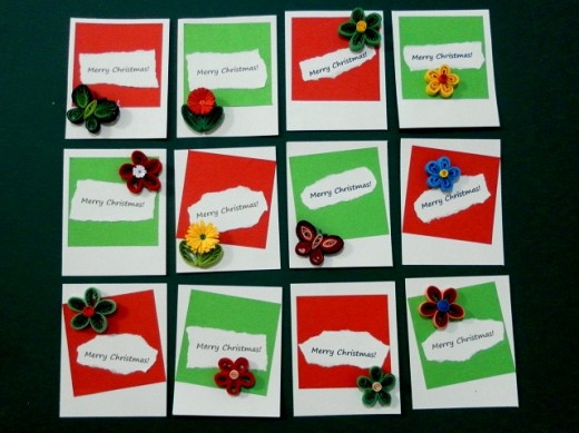 Christmas Gift Tags With Paper Quilling Designs