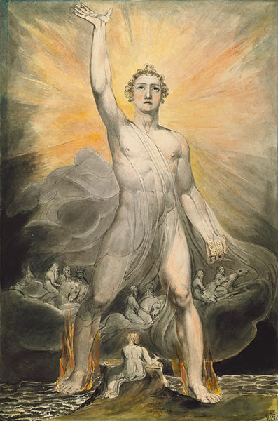 Painting depicting an angel from the Book of Revelation. 