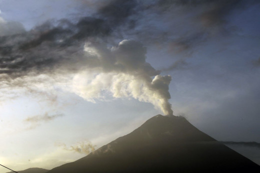This photo of the Tungurahua volcano shows that the increase in volcanic activity world wide is increasing.