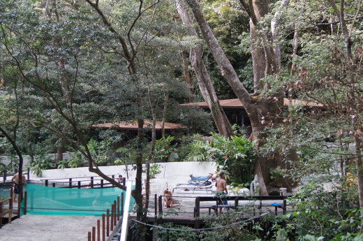 Part of the spa at Buena Vista Lodge, which is nestled among some large trees in a canyon.