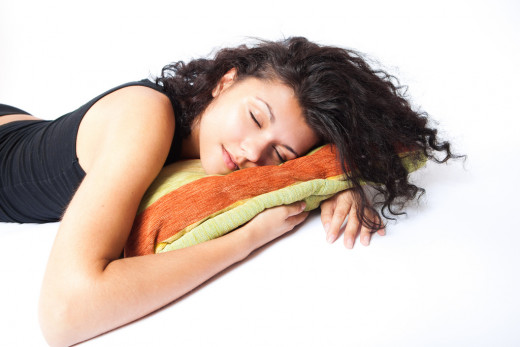 Girl sleeping - A girl is so relaxed that she has fallen asleep