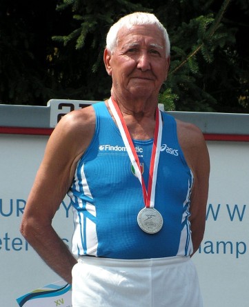 Sergio Agnoli, born 1926, is an Italian middle-distance runner and world record masters marathoner (4 hours, 16 minutes, 57 seconds, at age 82). He took up sports at age 60.
