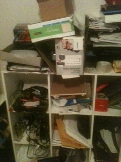 My husband's shelves