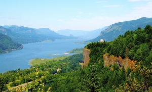 Columbia River Gorge National Scenic Area between Oregon and Washington.