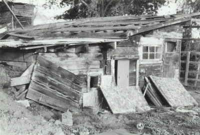 When I was ten years old and the world was magical,  when this barn’s wood was new and feed barrels full,  it was a place of life, of many adventures and dreams. Today, time has erased this grand old byer from reality.