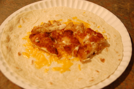 Chicken strips tortilla wrap