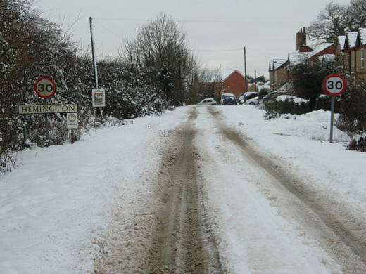 roads covered in snow