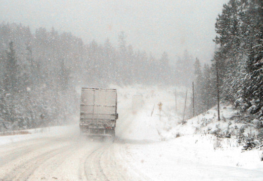 heavy snow on highway
