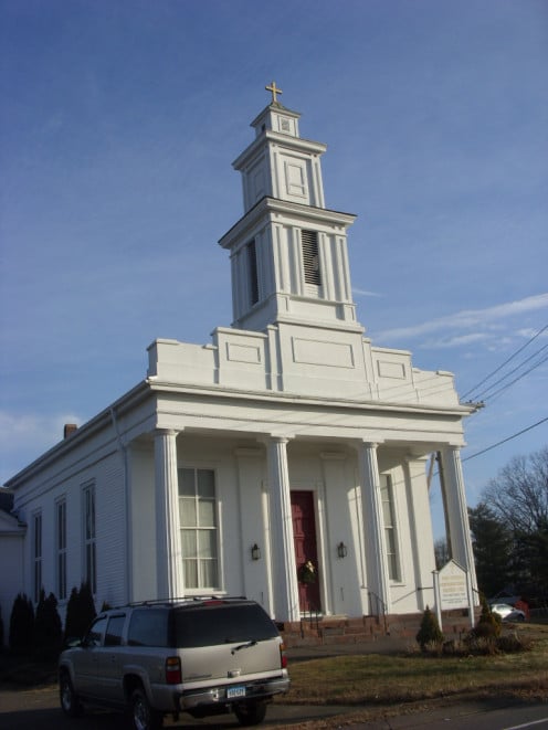 A church along Route 168, in Connecticut.