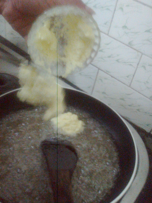 Added butter to the sugar syrup.