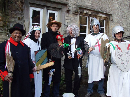 Mayor, Knights, and a Quack Doctor. Mummers on Boxing Day (December 26) in the UK.