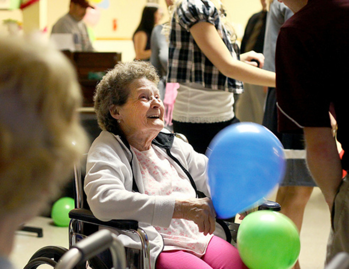 Bring some joy to a senior citizen's life by volunteering at your local nursing home. 