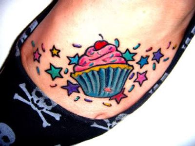 A yummy looking cupcake tattoo