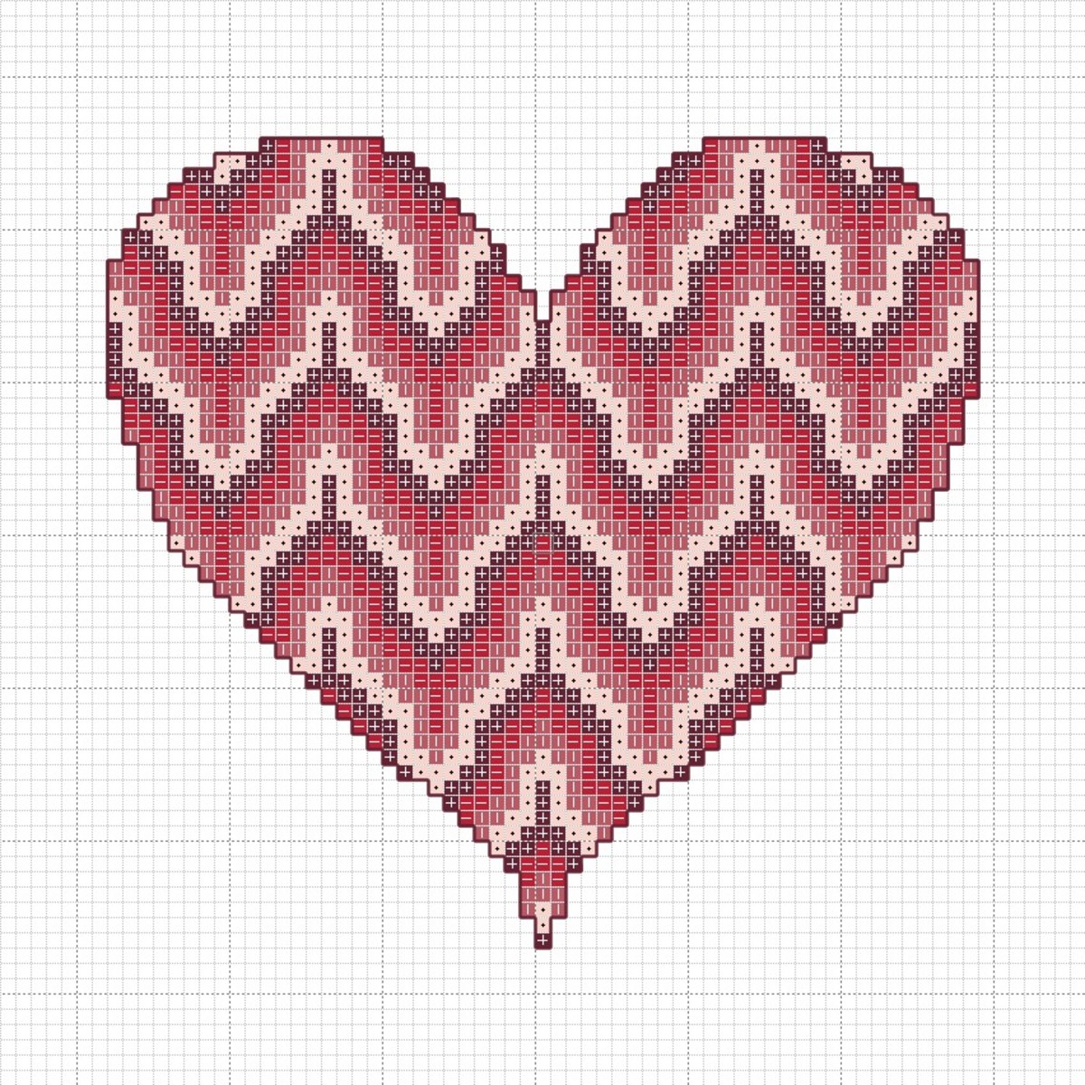 Bargello Valentine's Day Heart: Free Cross-Stitch Pattern ...