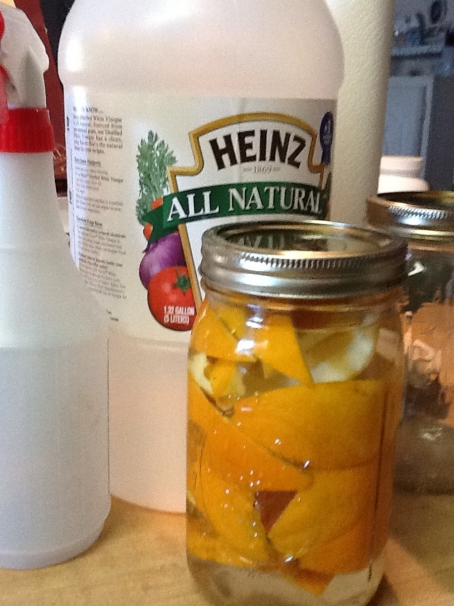 Orange peel / vinegar in a mason jar