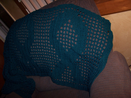 Awareness Ribbon Prayer Shawl - Stress Disorders including PTSD - Color Teal