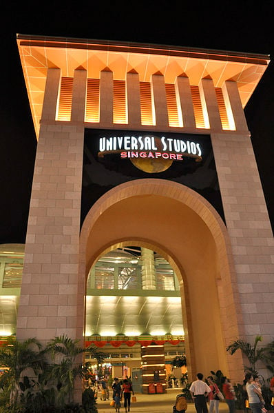 The entrance to Singapore's Universal Studios