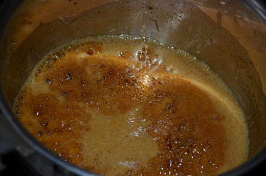 Jaggery getting boiled