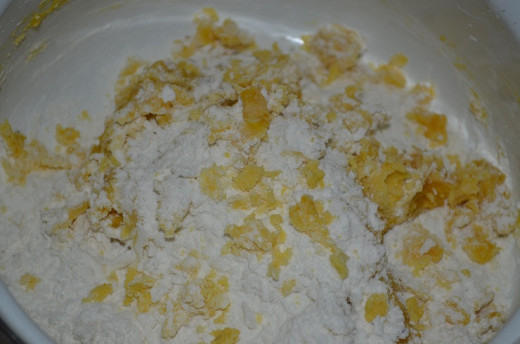 mix rice powder with jackfruit pulp