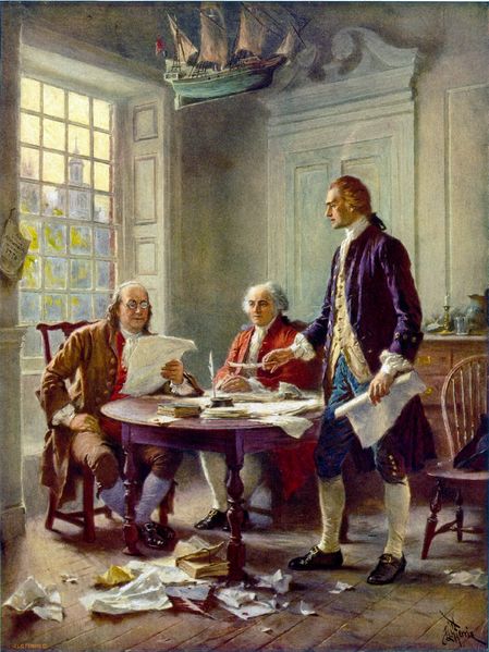 Benjamin Franklin, John Adams, and Thomas Jefferson 