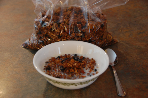 granola as cereal, yummy!
