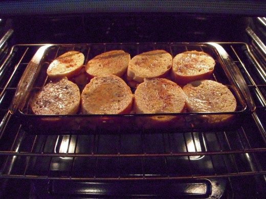 Place pan in oven to cook French toast.