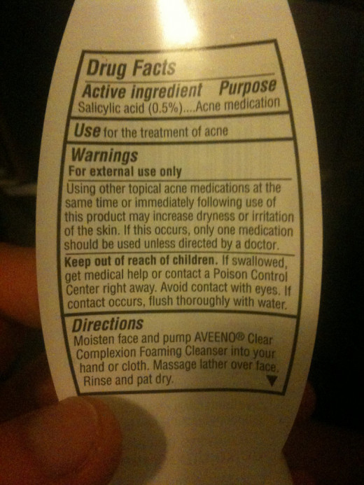 The top part of the back label