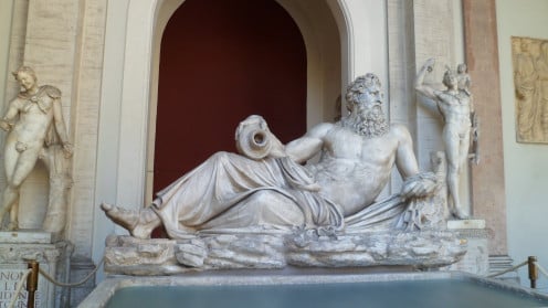 The Vatican Museums present arts to visitors in a beautiful scenery